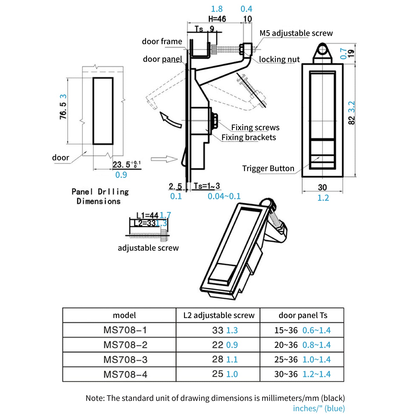Button Plane Lock Lever Lock Metal Box Air Compressor High Pressure Boiler locks MS708