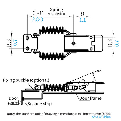 Spring Toggle Lock Catch Clamp Clip Drawer Hasp Clasp Duck Billed Buckles for Toolbox, Trunk, Case and Chest DK607-6