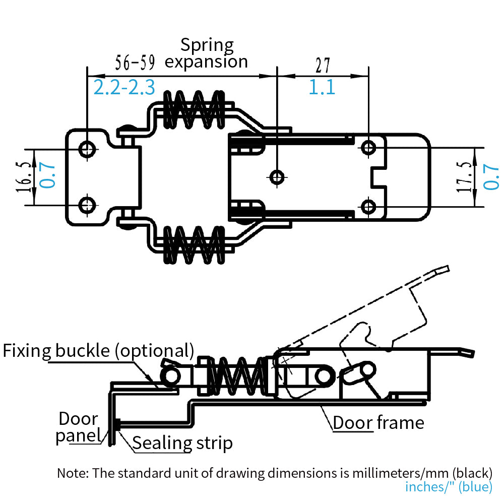 Spring Toggle Lock Catch Clamp Clip Drawer Hasp Clasp Duck Billed Buckles for Toolbox, Trunk, Case and Chest DK607-7