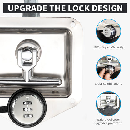 Loclink Combination Truck Tool Box Lock, Keyless Security  Folding T-Handle Lock Replacement Standard US General Lock for Trailer Toolbox RV L858