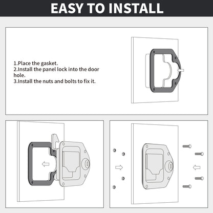 Loclink Truck Tool Box Lock Replacement, Black Standard Flush Mount Paddle Latch, Pull Handle Lock for Trailer Toolbox RV Handle Motorhome Patrol Car
