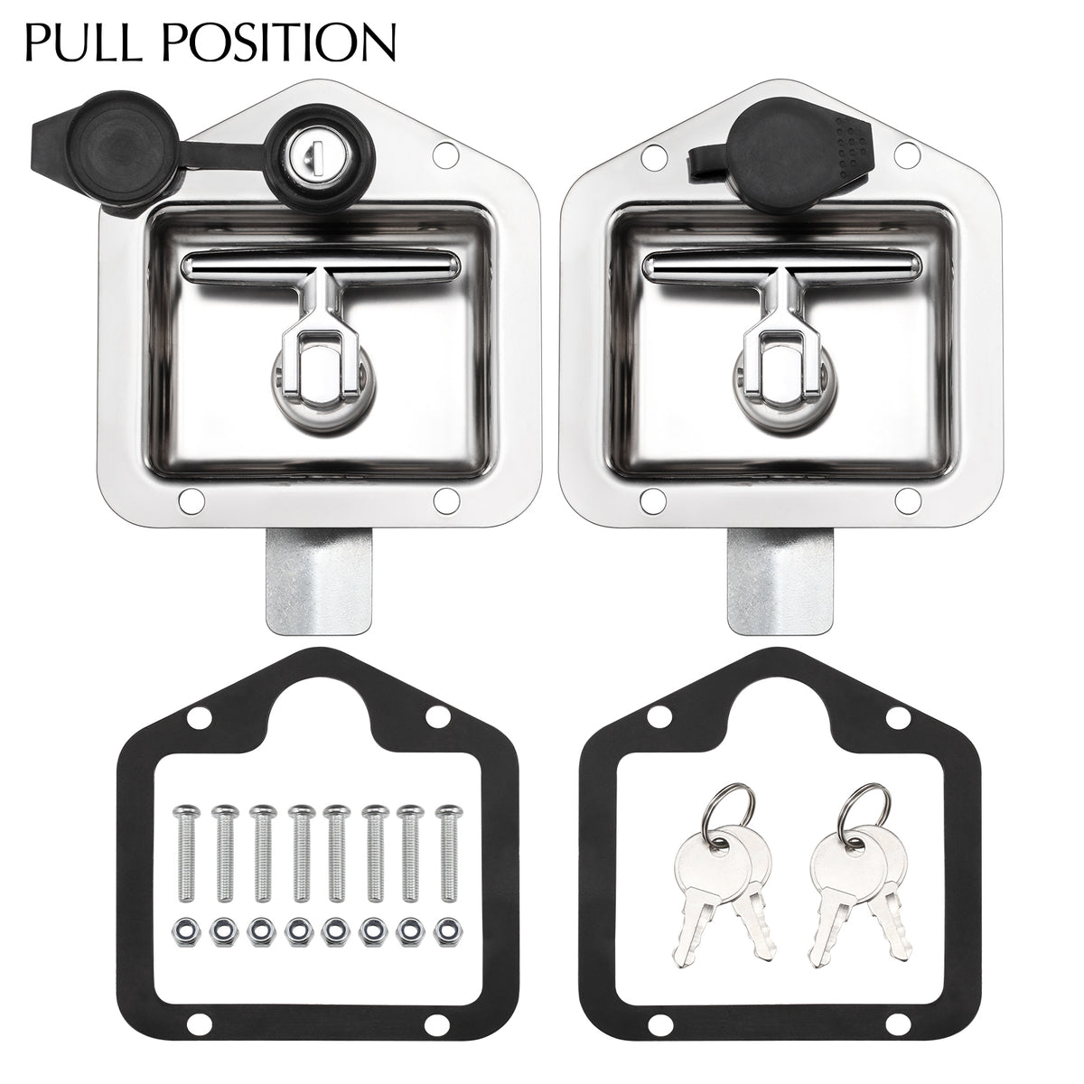 PULL POSITION MS858-4 Truck Tool Box Latch Replacement Stainless Steel US General T-Handle Lock