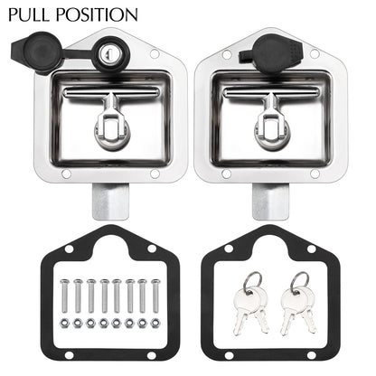 PULL POSITION MS858-4 Truck Tool Box Latch Replacement Stainless Steel US General T-Handle Lock