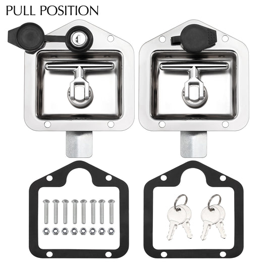 PULL POSITION MS858-4 Truck Tool Box Latch Replacement Stainless Steel US General T-Handle Lock